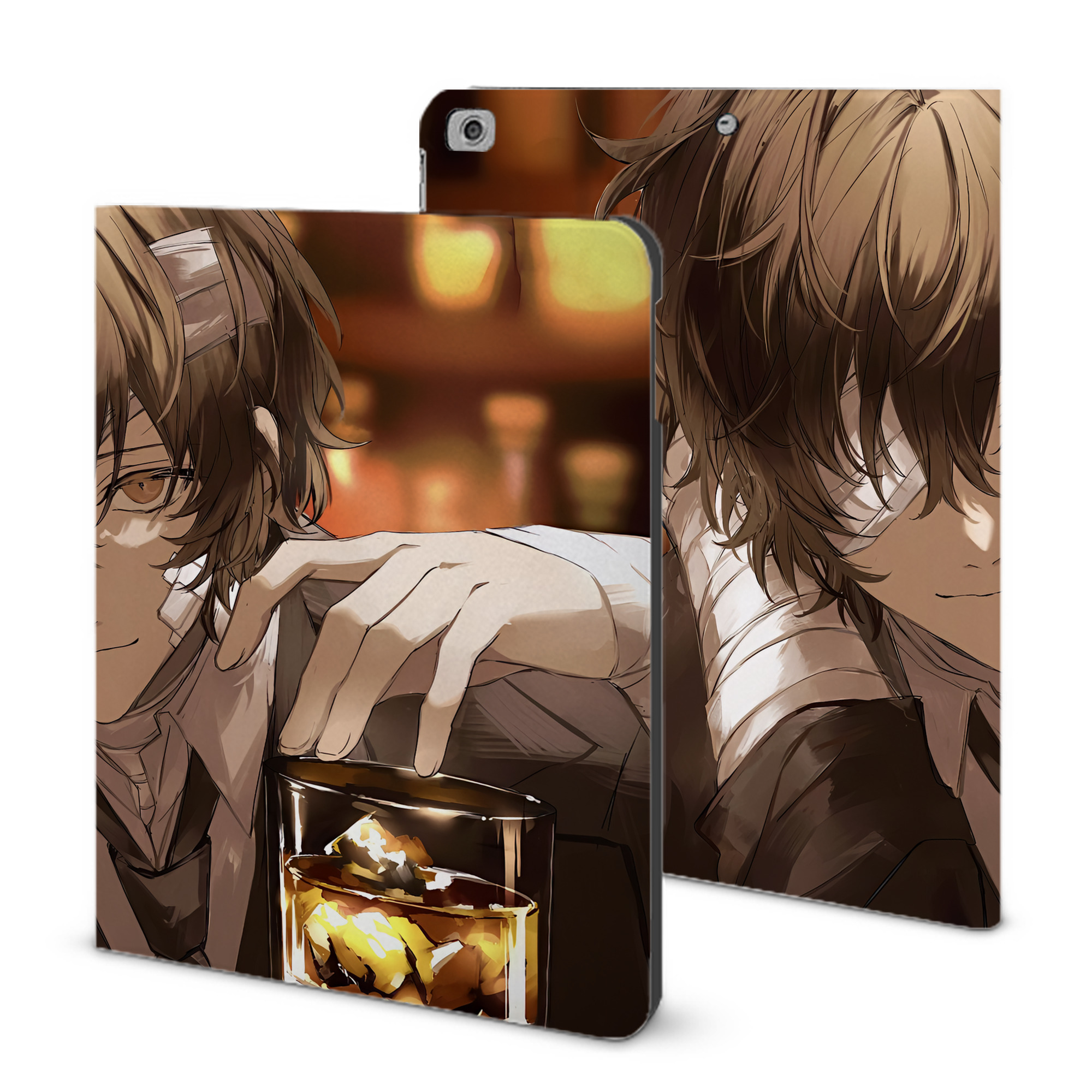 （画像用） 文豪ストレイドッグス Bungo Stray Dogs IPad ケース ブック型 PUレザー TPU 耐衝撃 軽量 薄型 ペン収納なし 全面保護 IPad 各モデル対応